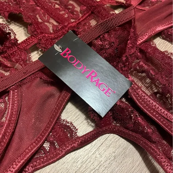 Bodyrage | Tops | Nwt Spencers Body Rage Maroon Sexy Lingerie Size L ...